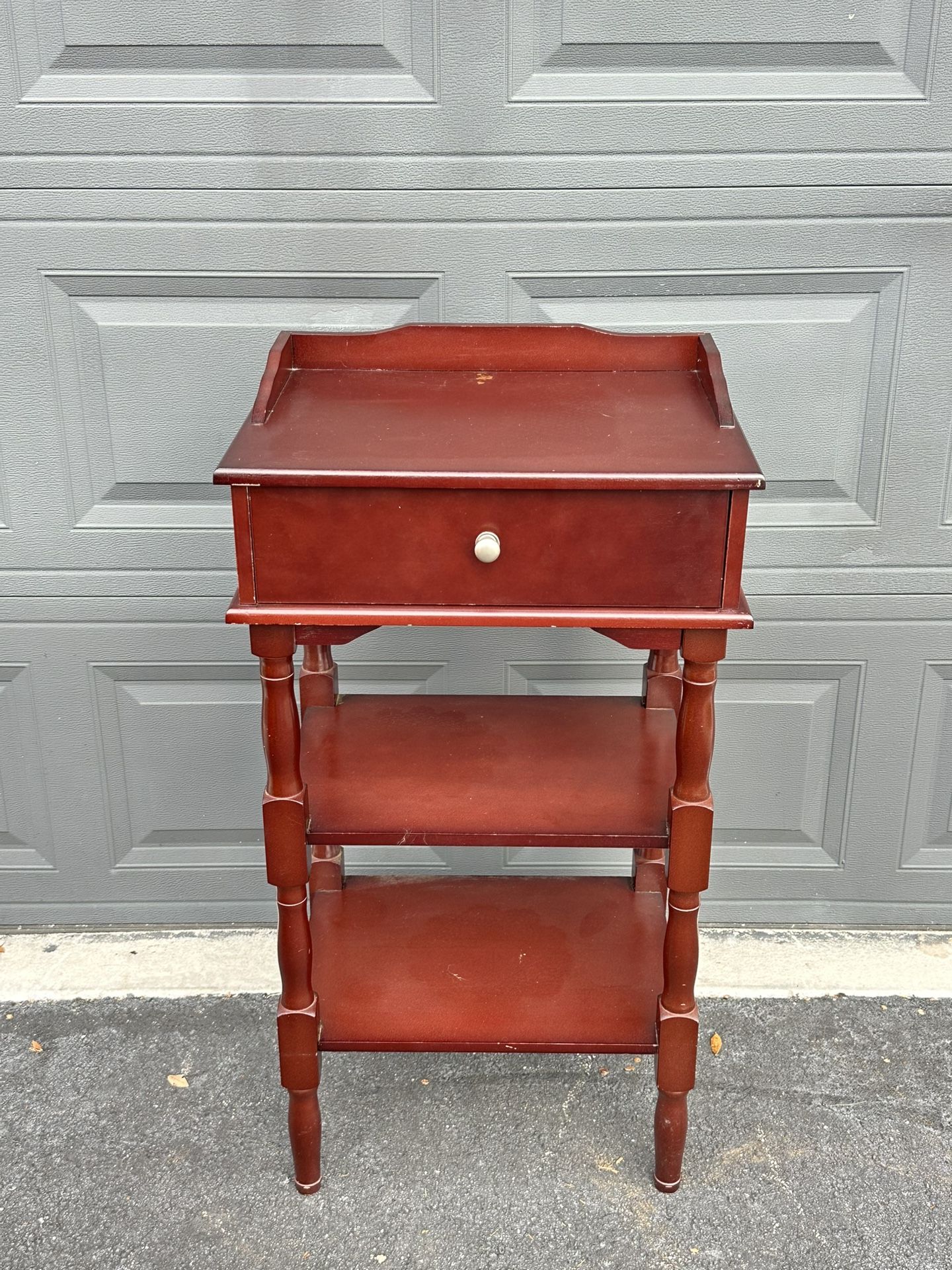 Solid Wood Vintage Dark Cherry Side Table
