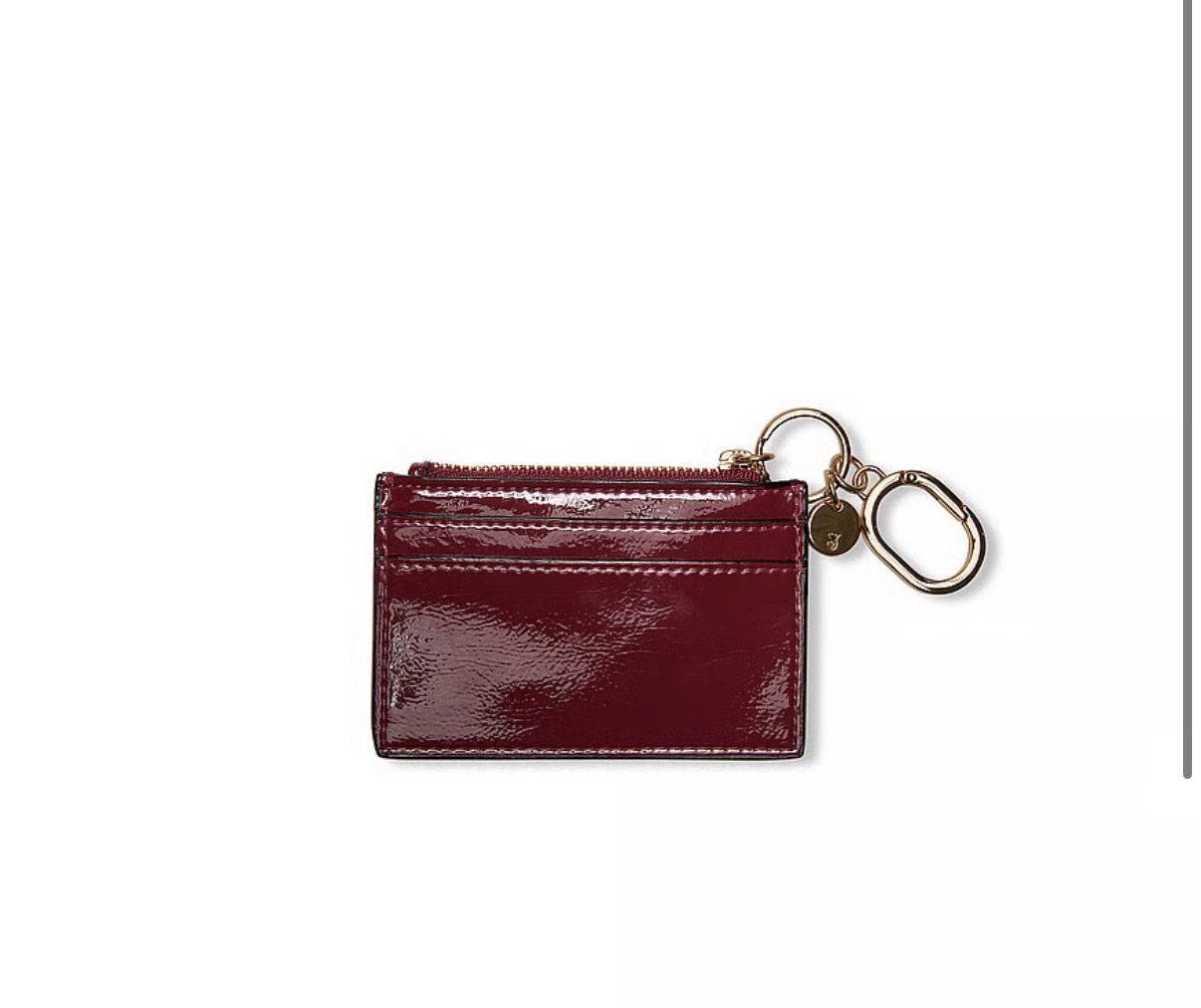 Victoria's Secret Classic Card Case Keychain in Sangria Red