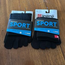 Performance sports five toe socks