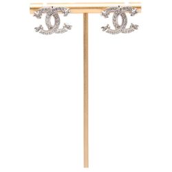 Chanel New Silver Textured Earrings 