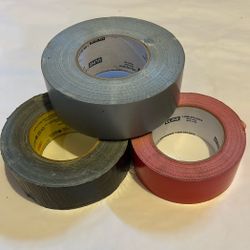 Black, Gray, And Red Duck Tape Rolls