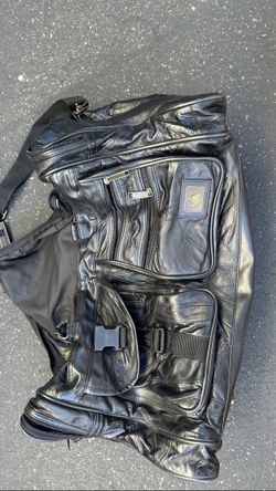 Pioneer Express Black Leather Duffel Bag