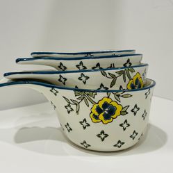 Dutch Wax Hand painted Ceramics Stackable Measuring Cups