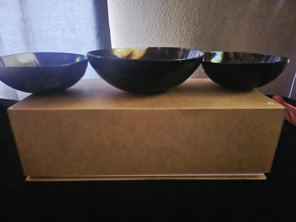 Buffalo Horn Bowl Set 3 Piece