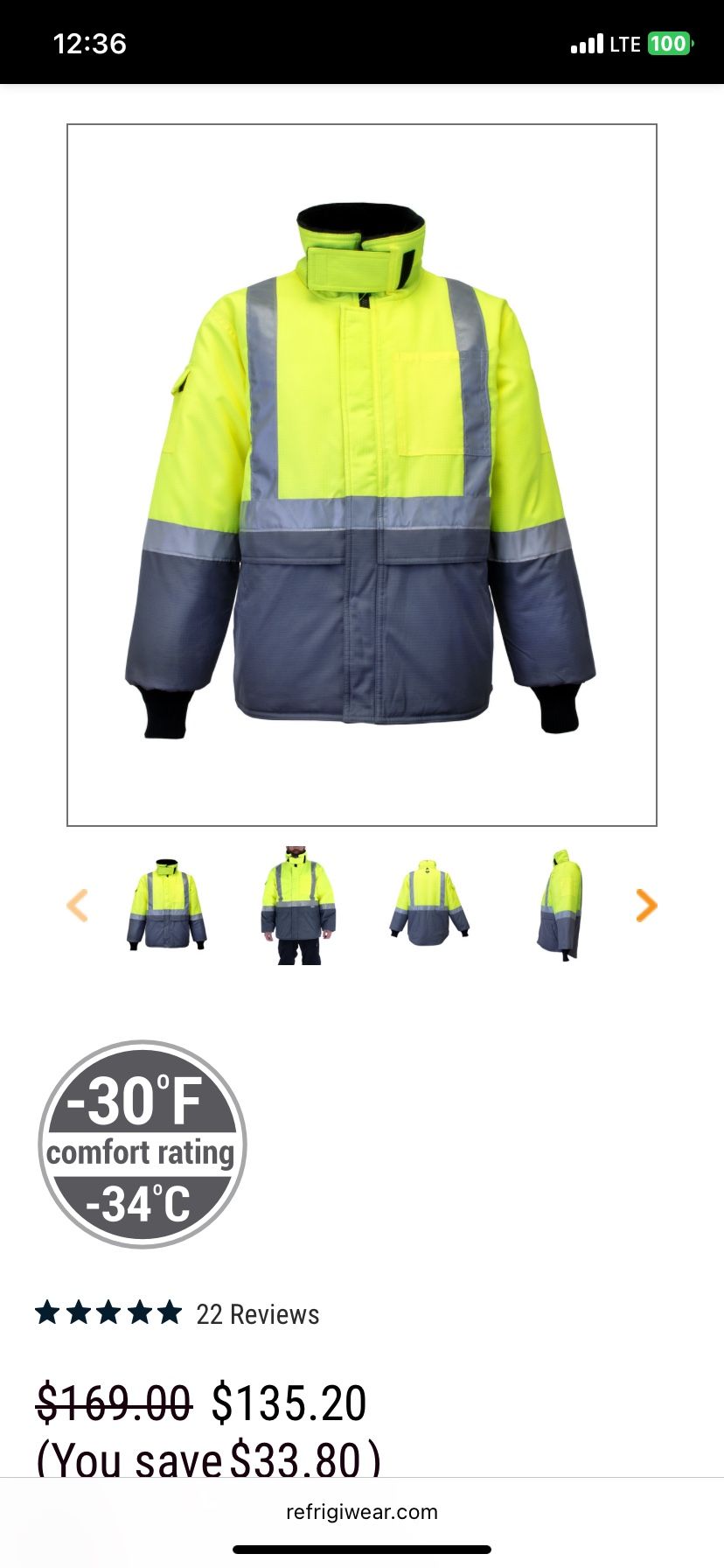 Refrigiwear Freezer Suit Size XL