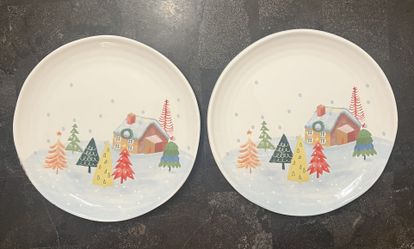 Set Of 2- Bico Nordic Village Ceramic plates 