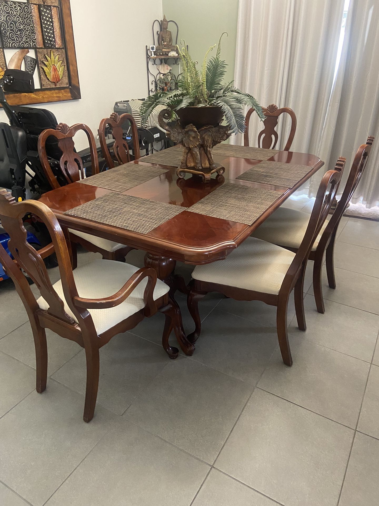 Beautiful Cherry Wood (Real Wood) 6 Chair Dinning Table