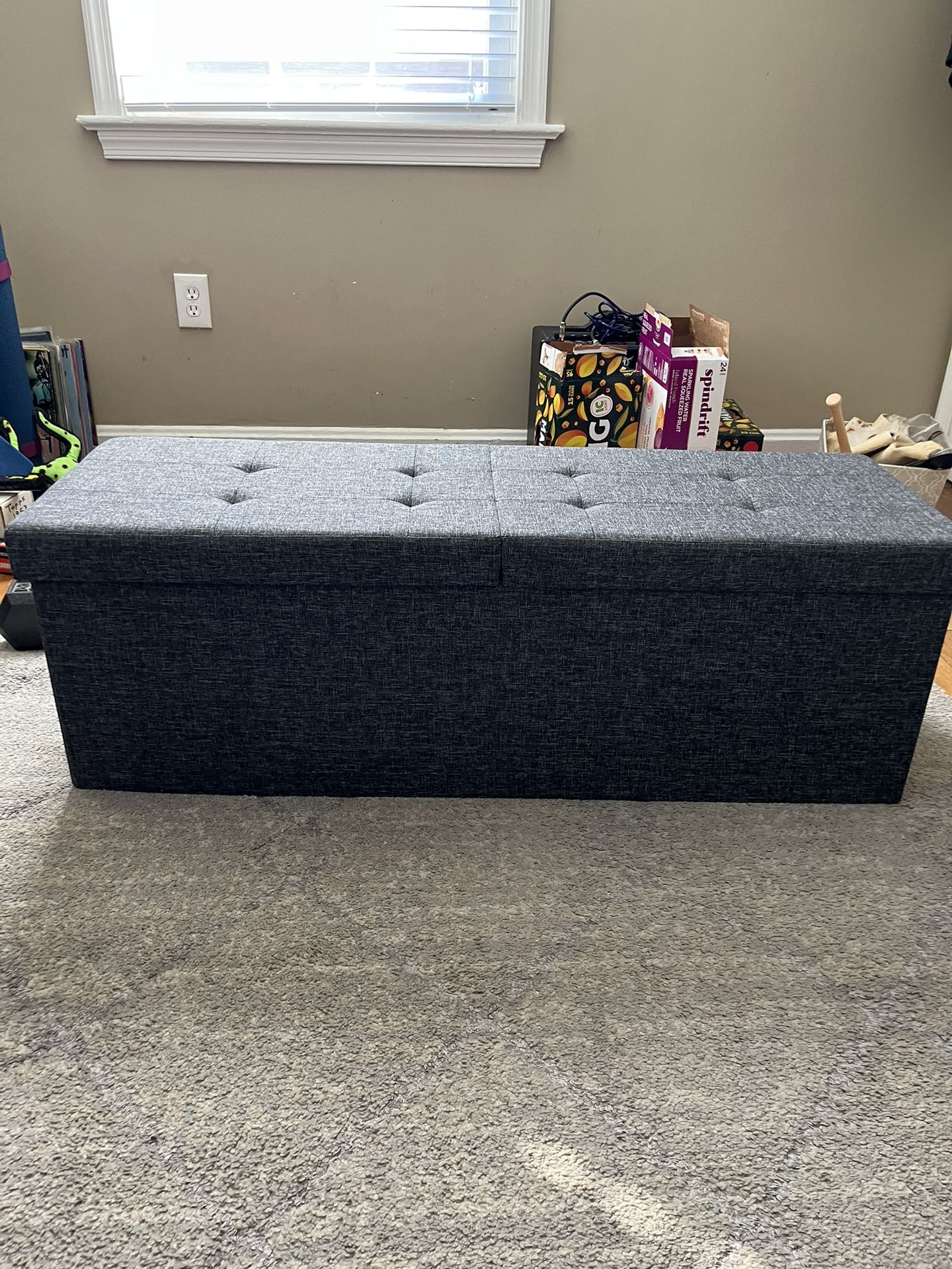 Folding Storage Ottoman Bench