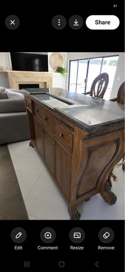 Marble Top Home Bar with 2 swivel chairs