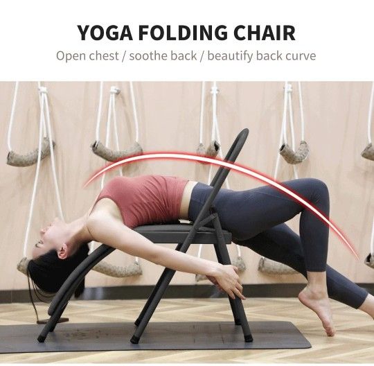 Yoga Auxiliary Foldable Chair with Lumbar Back