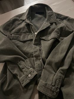 Olive Green Corduroy Shirt Jacket