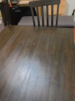 Dark Wood Dining Table with Chairs
