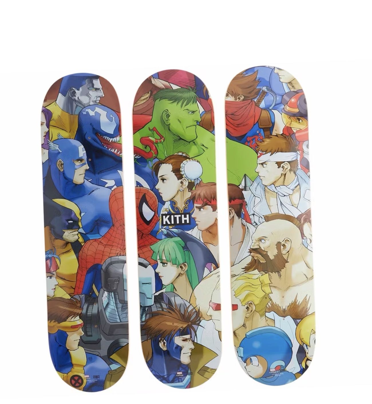 Kith X Marvel Capcom Triptych Set Of 3 Skate Deck