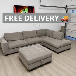 •Free delivery• Costco Gray Sectional Couch 