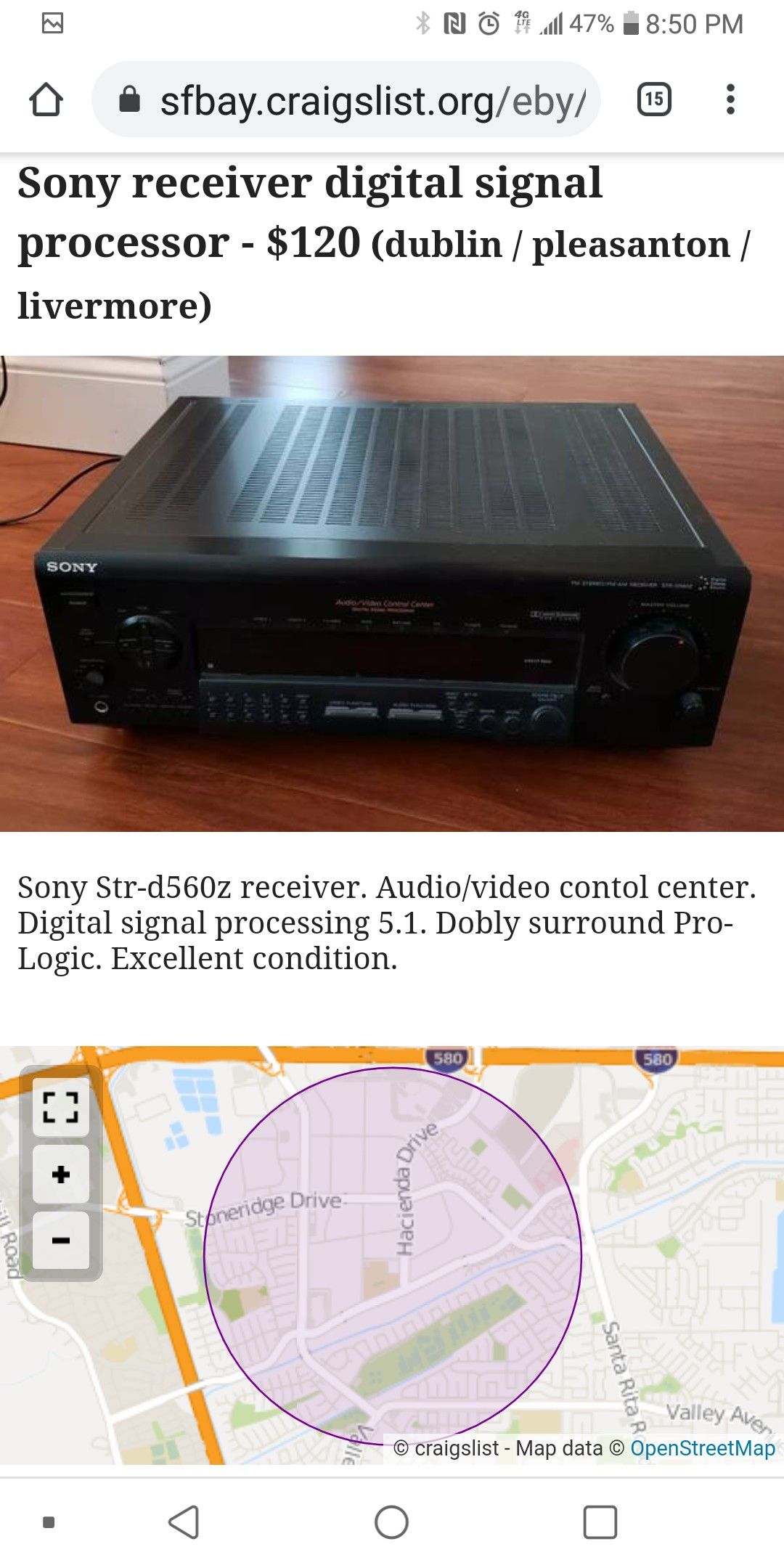 Sony receiver