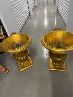 Pair of Gold Urn Table Lamps