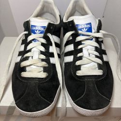 Adidas Gazelle OG Shoes Black With Blue Tongue M 5.5/W 6.5