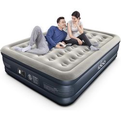 iDOO Queen Air Mattress with Built in Pump, Inflatable Mattress for Camping & Guest, Blow Up Mattress, colchon inflable, Airbed - Self Inflating, Fold