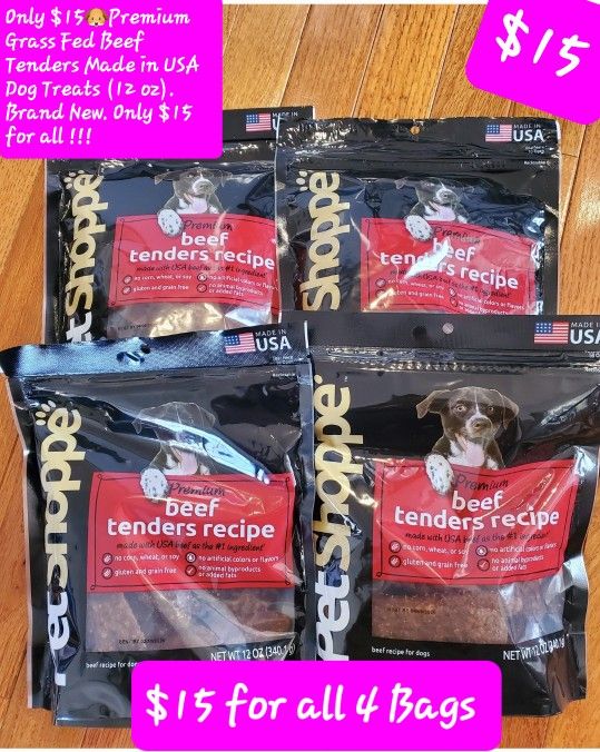 $15🐶Beef Tenders Made in USA Dog Treats (12 oz). Brand New. Only $15 for all !!!