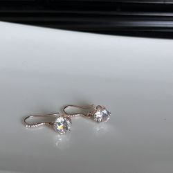 Diamond-Like Stone Dangle Earrings 