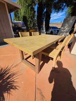 Table and set of 4 chairs ( real wood -made in Thailand)