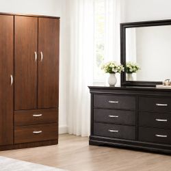 🔥  BEDROOM SET – Dresser + Mirror + Wardrobe – ONLY $300 🔥