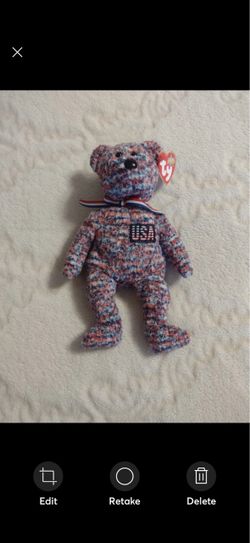 Ty Beanie Babies Bear U. S.A. 2000