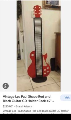 Vintage Guitar-Shaped CD Holder Tower Rack