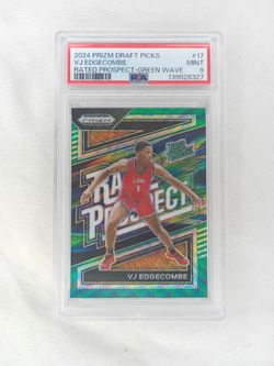 2024 VJ Edgecombe Panini Prizm Draft Picks Rated Prospect Green Wave PSA Mint 9