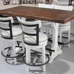 JH-$49 Down Payment For Financing Valebeck Counter Height Rectangular Extension Dining Table And 4 Barstools 