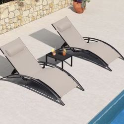 Oversized Chaise Lounge Outdoor Beach Pool Sunbathing Lawn Lounger Recliner Chair