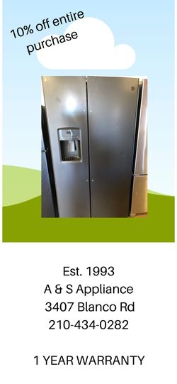 New scratch and dent slate finish fridge with 1yr warranty for Sale in San Antonio TX OfferUp
