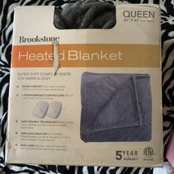 Brookstone Heated Blanket,Machine Washable, Queen