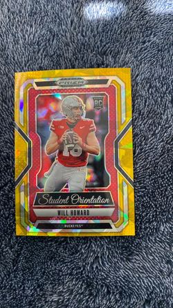 Will Howard Panini Prizm Draft Picks RC Gold Cracked Ice