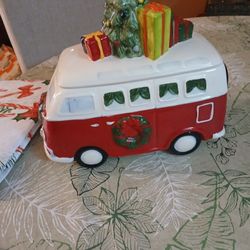 Vintage VW  Bus Christmas Cookie Jar