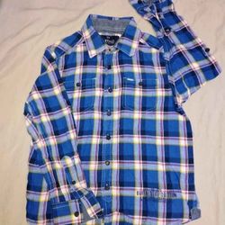Baffalo David Bitton • Boys flannel shirt size 8-10 • 15" armpit to armpit