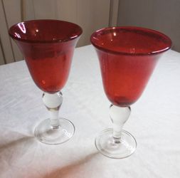 Iris Ruby Wine Goblets 