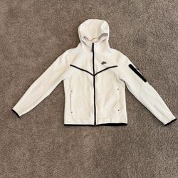 Nike Tech Fleece Full Zip Up Hoodie And Joggers Set (white/black) US Mens Small