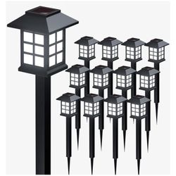 Solar Outdoor Lights, 12 Pack Waterproof Pathway 10 Hrs Long-Lasting LED Landscape Lighting Garden Lights, for Walkway Path Driveway Patio Yard & Lawn