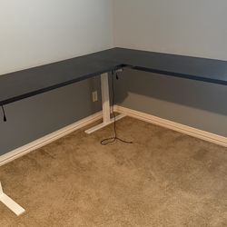 L-Shaped Adjustable Desk Electric Corner Desk - New IKEA Tops