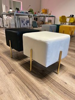 Velvet Cube Foot Stool