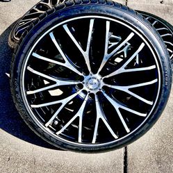 TIS Concave Machined Black Rims And Tires