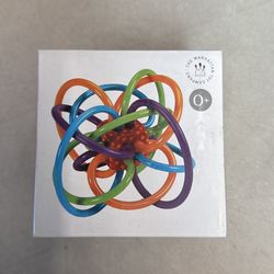 Manhattan Toy Winkel Rattle & Sensory Teether Toy, Blue/Green/Orange, 5 Inch x 4 Inch x 3.5 Inch