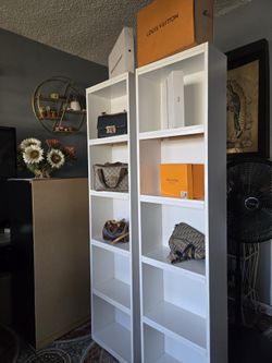 White shelves