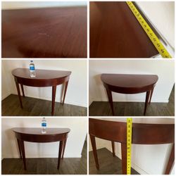 Wooden half moon console table
