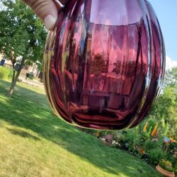 Bath And Body Glass Candle Holder (Wine Color)