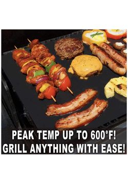 NEW BBQ Grill Mat - 100% Non-Stick 600 Degree Heavy Duty Mats (Set of 2) - Reusable, Easy to Clean