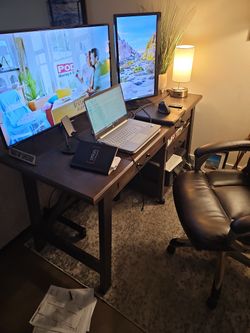 Desk, Printer Stand, Chair