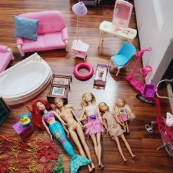 Barbie Bundle Dolls, Furniture, Accessories