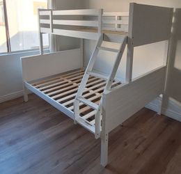 Bunk Bed Frame Twin Over Full Size Color White